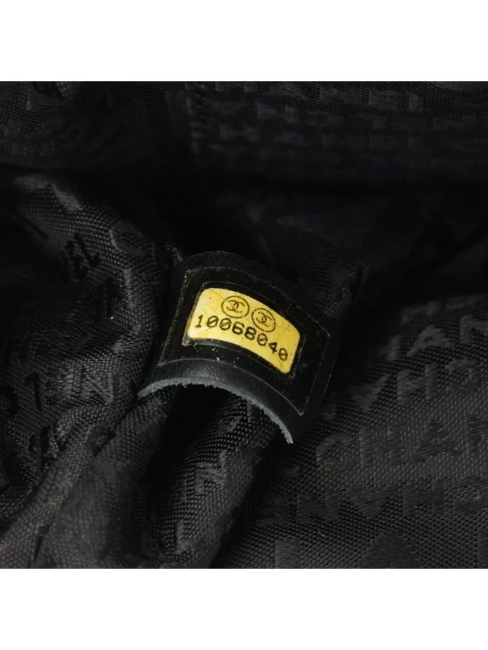 Chanel Plastic Chain Bag CC Logo Goat Fur Leather Black